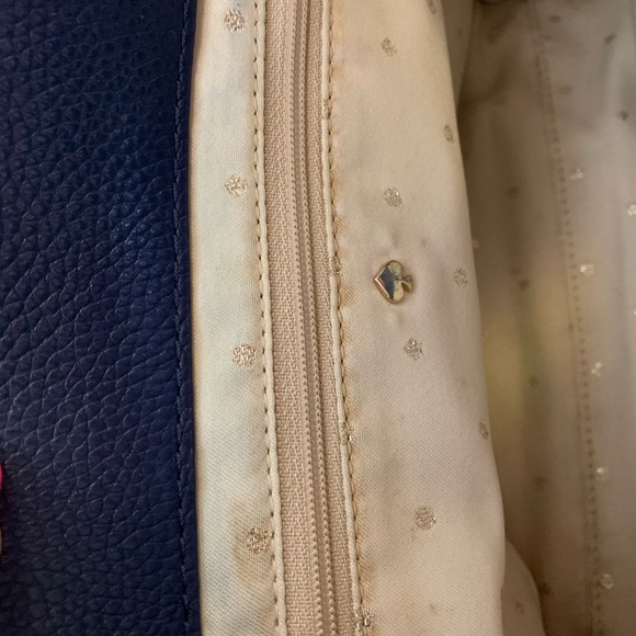 Kate Spade Pebbled Blue Leather Jewel Handbag - Picture 6 of 10